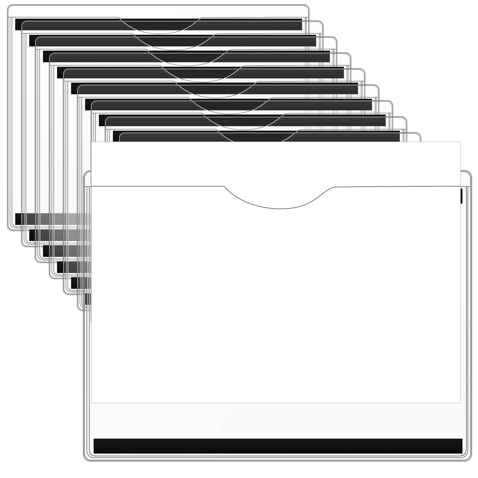 Photo 1 of Fullhawl 10 Pcs Magnetic File Holder PVC Clear Large File Pouch Paper Holder Organizer for Mail Letters Paper for Whiteboard Refrigerator Cabinets Office Home Teacher Supplies