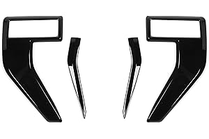 Savadicar 2-Piece Black Fender Vent Trim Cover for 2021-Present Ford F150, Side Emblem Surround Overlay Accent, Exterior Styling Upgrade Accessories