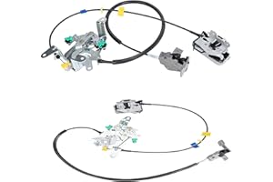 SAVYSPEDY Left &Right Side Rear Door Lock Latch Cable Assy Assembly kit Upper and Lower Set for Ford F250 F350 F450 F550 Super Duty Extended Cab 1999-2007 Replace 6C3Z-28264A01-A &6C3Z-28264A00-A (2pcs)