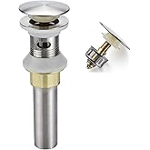 Rockgoya Bathroom Sink Drain,Drain Stopper Bathroom Sink with Overflow,Pop Up Drain Assembly with Detachable Strainer Basket,