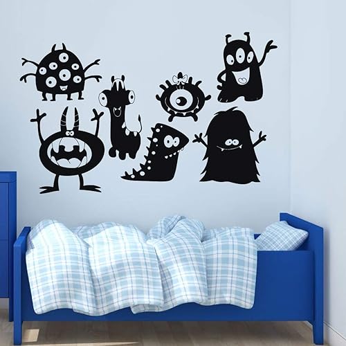 Amazon Com Wall Decal For Kids Monster Collage Silhouette