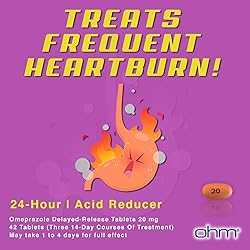 Ohm Omeprazole Delayed-Release Tablets, 20mg Acid