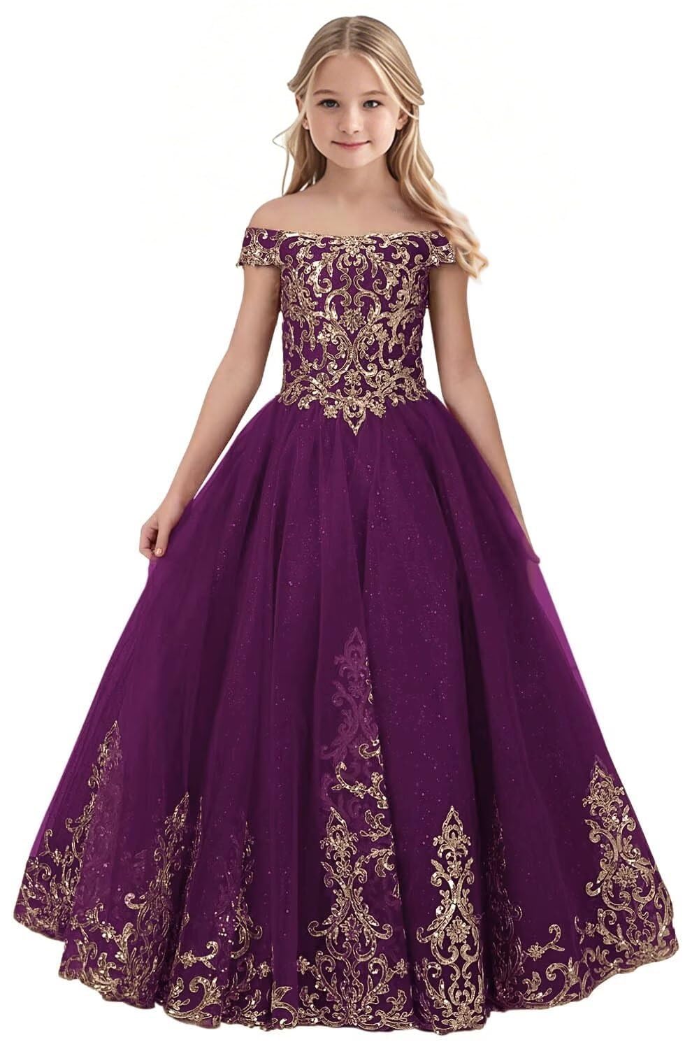 Tulle Flower Girl Dress for Wedding Sparkly