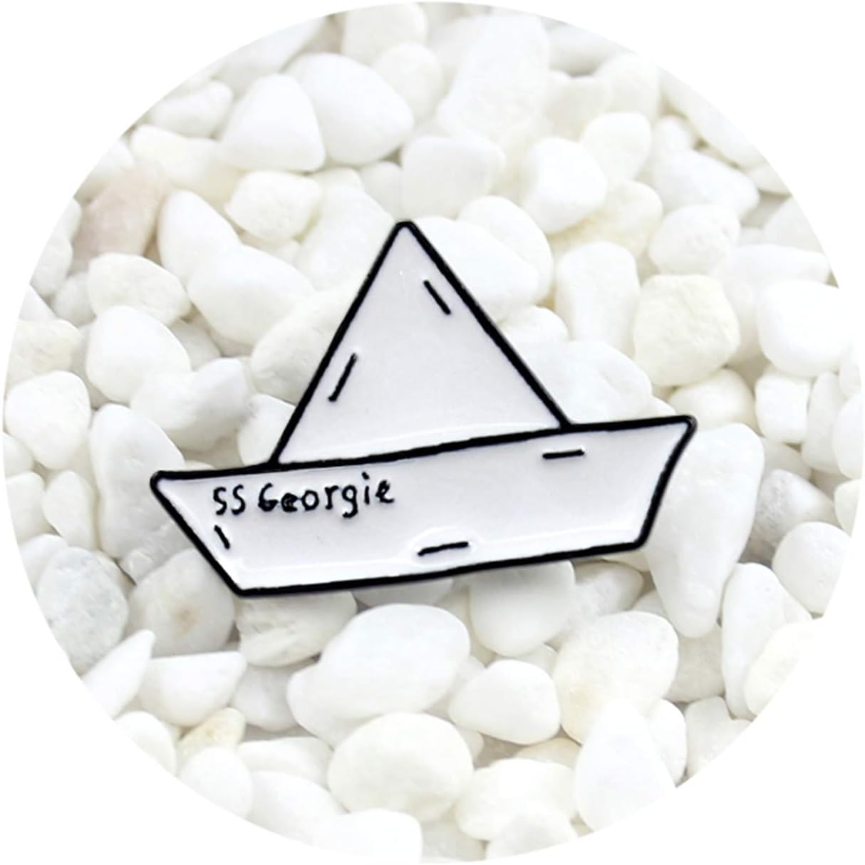 SS Georgie Paper Boat Enamel Badge Stephen King's IT Cartoon Origami Brooch Paper Boat Maiden Voyage