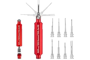 JRready ST5354 Pin Removal Tool Automotive Terminal Removal Tool Kit - for TE Micro Timer, JPT, MQS, MCON 1.2, Sumitomo, Yazaki Kaizen 0.64, Bosch Ignition Coil Connector, 8Pcs Replacement Tips