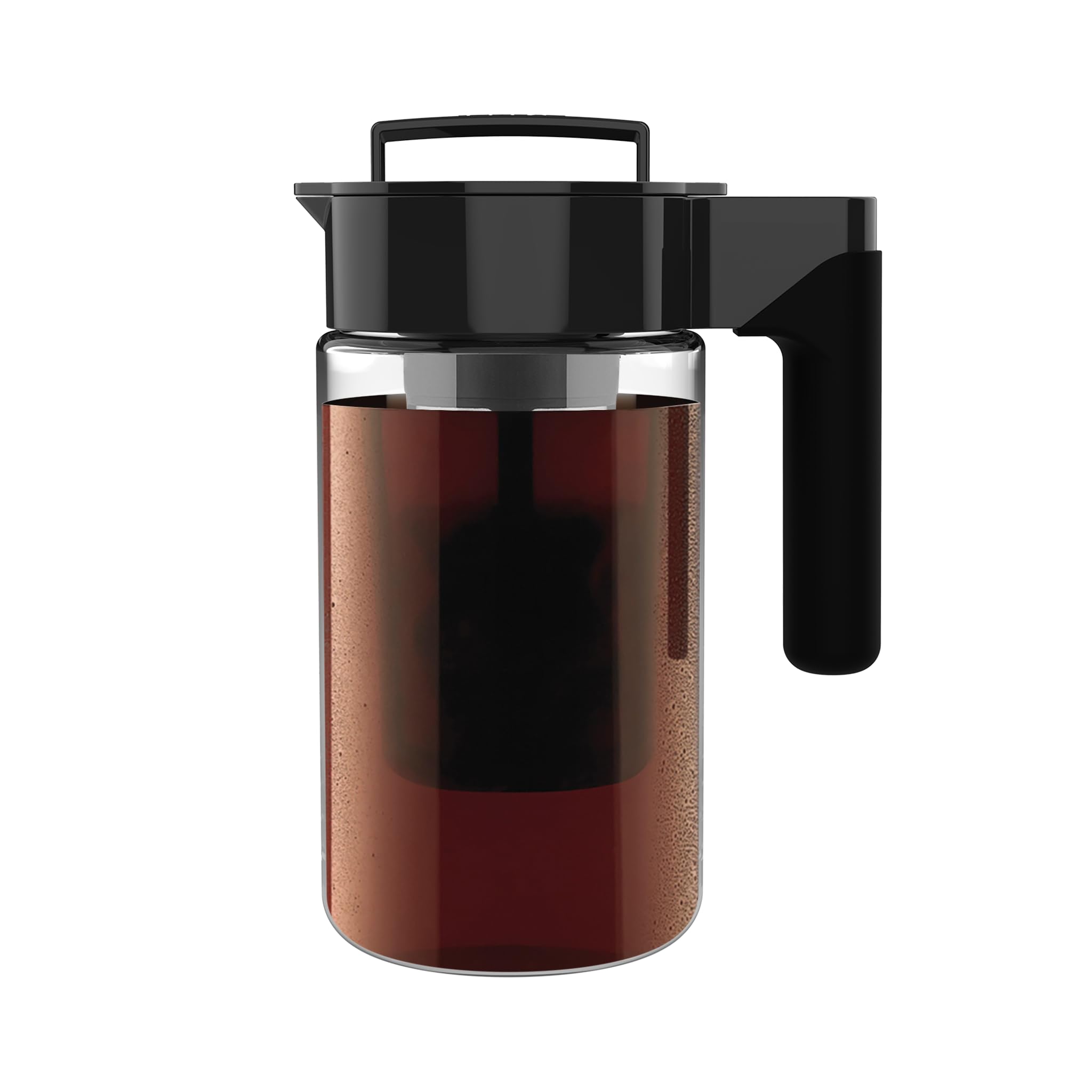 Photo 1 of Takeya Glass Cold Brew Coffee Maker for Iced Coffee, Airtight Pitcher, Premium Quality, 1 Quart, Black Lid and Handle