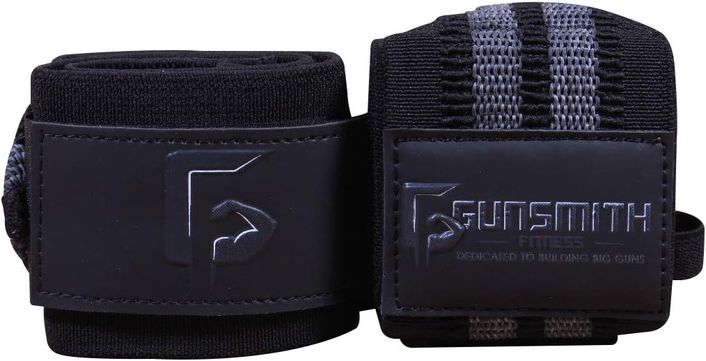 Gunsmith Fitness Power Wraps – Super Tight Premium Heavy Duty Wrist Wraps (1 Pair) for Weight Lifting | Powerlifting | Strongman | Gym | Crossfit | Cross Training | Bodybuilding