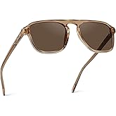 WearMe Pro Polarized Modern Aviator One-Bridge Square Mens Sunglasses