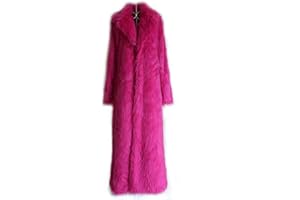 Old DIrd Women Warm Long Sleeve Parka Faux Fur Coat Lapel Full-Length Outwear Maxi Fluffy Faux Fur Overcoat