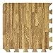 Sorbus Wood Floor Mats Foam Interlocking Wood Mats Each Tile 1 Square Foot 3/8-Inch Thick Puzzle Wood Tiles with Borders – for Home Office Playroom Basement (16 Tiles 16 Sq ft, Wood Grain - Light)