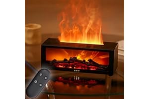 Fireplace Diffuser, Flame Fireplace Essential Oil Diffuser, 150ML Ultrasonic Cool Mist Humidifier with Remote Control and 7 C