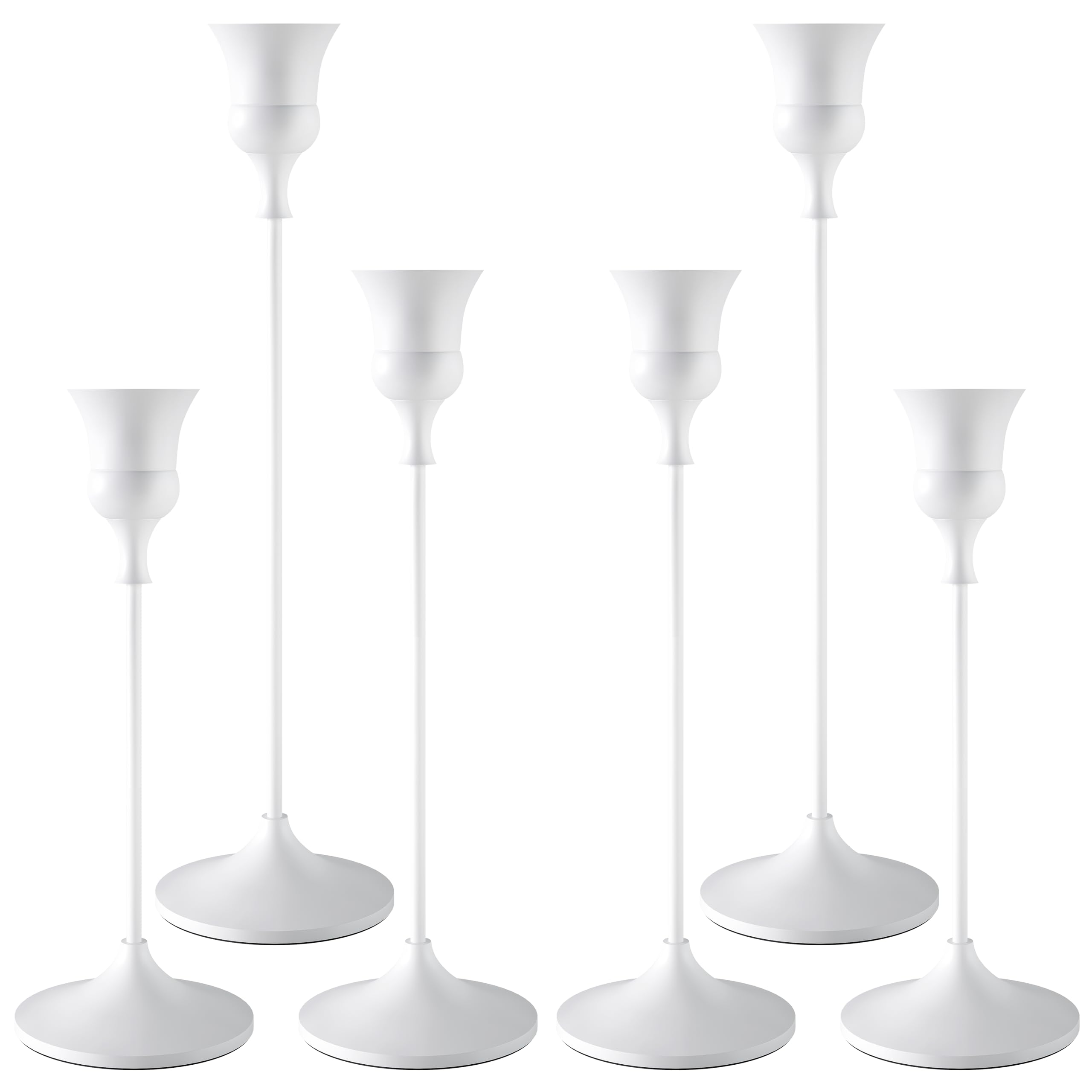 Photo 1 of Showin Candlestick Holders White, 6 Packs Taper Candle Holder for Candlesticks, Candle Sticks Holder Decor for Home Decor