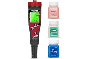 YINMIK pH Chlorine Meter Digital Salinity pH Tester for Saltwater Pool Salt Reader for Fish Tank Koi Pond TDS Test Pen All in One pH CL Salt ORP EC TDS Temp Monitor Hydroponic pH Conductivity PPM Tester