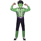 MARVEL Hulk Official Youth Halloween Costume - Premium Quality Fabric Jumpsuit with Printed Design and Plastic Mask