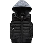 wantdo Boy's Puffer Vest Waterproof Winter Coat Fleece Vest Sleeveless Jacket