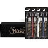 Vussen Double Wide Toothbrush - 53-Hole High Density Manual Toothbrush for Adults, Soft Dual-Level Bristles for Sensitive Gums &amp; Plaque Removal, Korean Oral Care (4 Count)