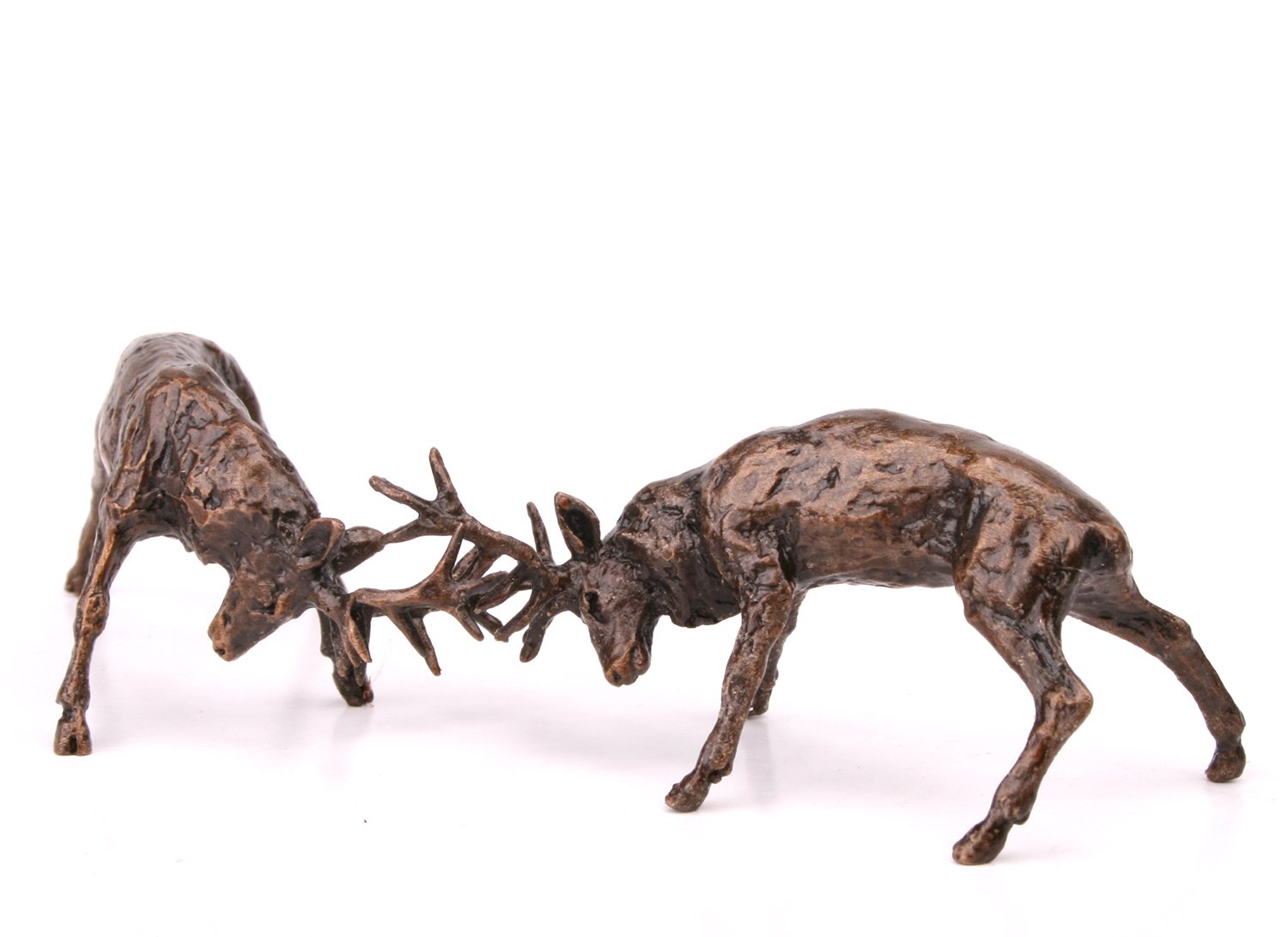 Butler & Peach - Solid Bronze Miniature Rutting Stags