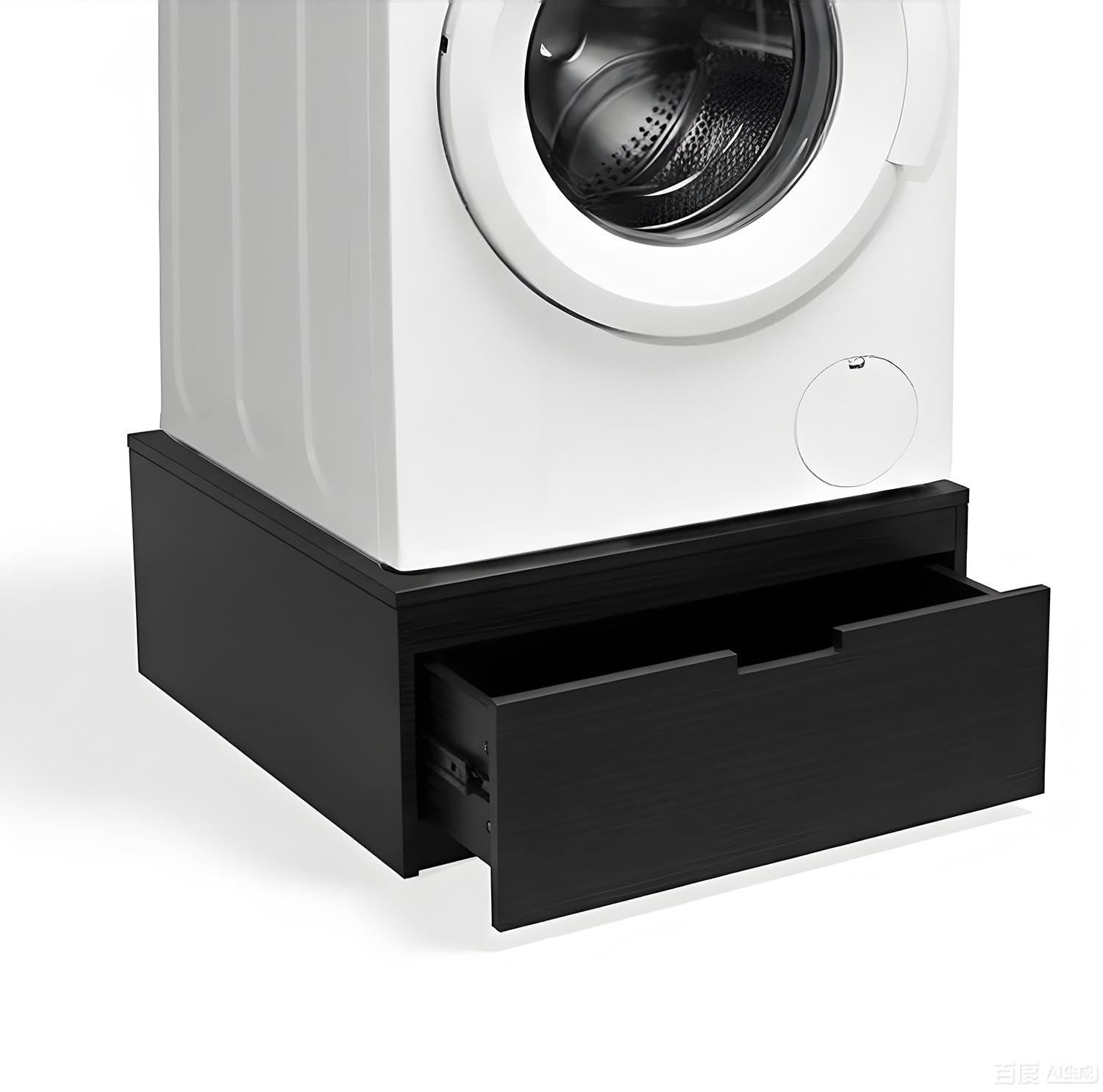 Photo 1 of LYASIL Laundry Pedestal, Heavy Duty Wood Washer Dryer Pedestal, 27.5" Universal Washer and Dryer Stand, 500 LBS Capacity (Black)