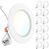 Sunco 12 Pack 6 Inch LED Recessed Light Retrofit, Can Lights for Ceiling, 1700 LM High Brightness, Selectable CCT 2700K/3000K/4000K/5000K/6000K, 17W=120W, Dimmable, Baffle Trim, Damp Rated UL