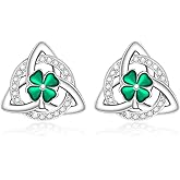 St Patricks Day Accessories Clover Earrings For Women Sterling Silver Shamrock Earrings Celtic Knot Dangle Jewelry Valentine Mothers Day Irish Shamrock Gifts