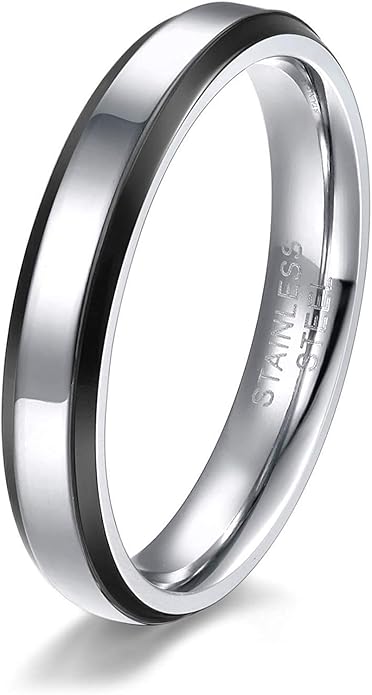 Amazon Ticentral ステンレス ピンキーリング メンズ ペア 指輪レディース 幅4mm シンプル 鏡面加工 細身 平打ち ブラック 12 リング 通販