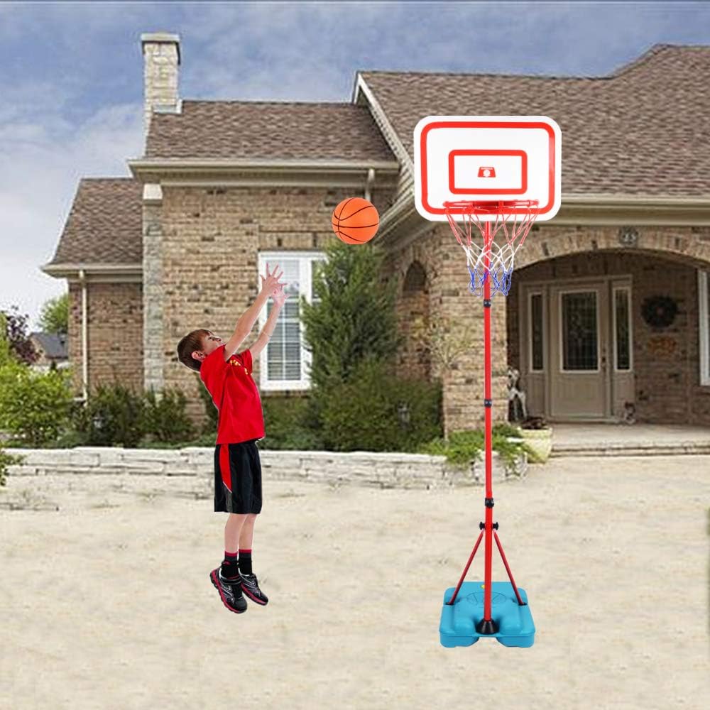 YAOASEN Kids Basketball Hoop, Height-Adjustable 2.9 FT-6.1 FT, Indoor and Outdoor Basketball Set for Toddlers Age 3-8: Toys & Games