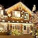 Christmas Lights Outdoor Decorations 410 LED 33ft 8 Modes Curtain Fairy String Light with 75 Drops, Clear Wire LED String Light Indoor Decor for Wedding Party Holiday Christmas Decorations Warm