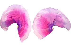 Winged Sirenny Translucent Half-Circle Silk Angel Wings for Belly Dance, Tribal Fusion, Flow Art & Worship, Hand-Painted Flui