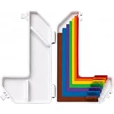 7 Pcs Paper Crafting Alignment Guides with Storage Case, Precision Layering &amp; Matting Spacers for Card Making and Scrapbooking, Color-Coded Tools with Size Tabs, 1/16 to 1/2 Inch Increments