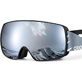 Odoland Kids Ski Goggles, Anti-Fog OTG Youth Snow Goggles | Double-Layer Spherical Lens, UV400 Helmet Compatible Snowboard Goggles for Boys Girls Skiing Snowboarding Age 8-16