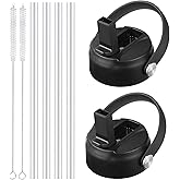 RRegeny Straw Lid for Hydro Flask Wide Mouth 32 40 oz, Straw Lids with Flexible Handle and Straws compatible with HydroFlask, Replacement Sports Flex Cap Wide Mouth Top 32 40 oz