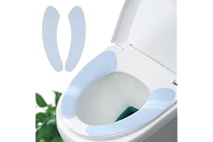 Iensen Thin and Warm Toilet Seat Cover Pad – Self-Adhesive, Adjustable and Cut-to-Fit, Comfortable and Easy to Clean, Perfect for Home Bathrooms (Blue)