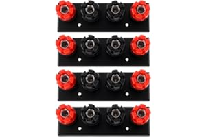 OTOTEC 4Pcs 4-Way Binding Post Terminal with 4mm Banana Jacks Speaker Amplifier Output Panel