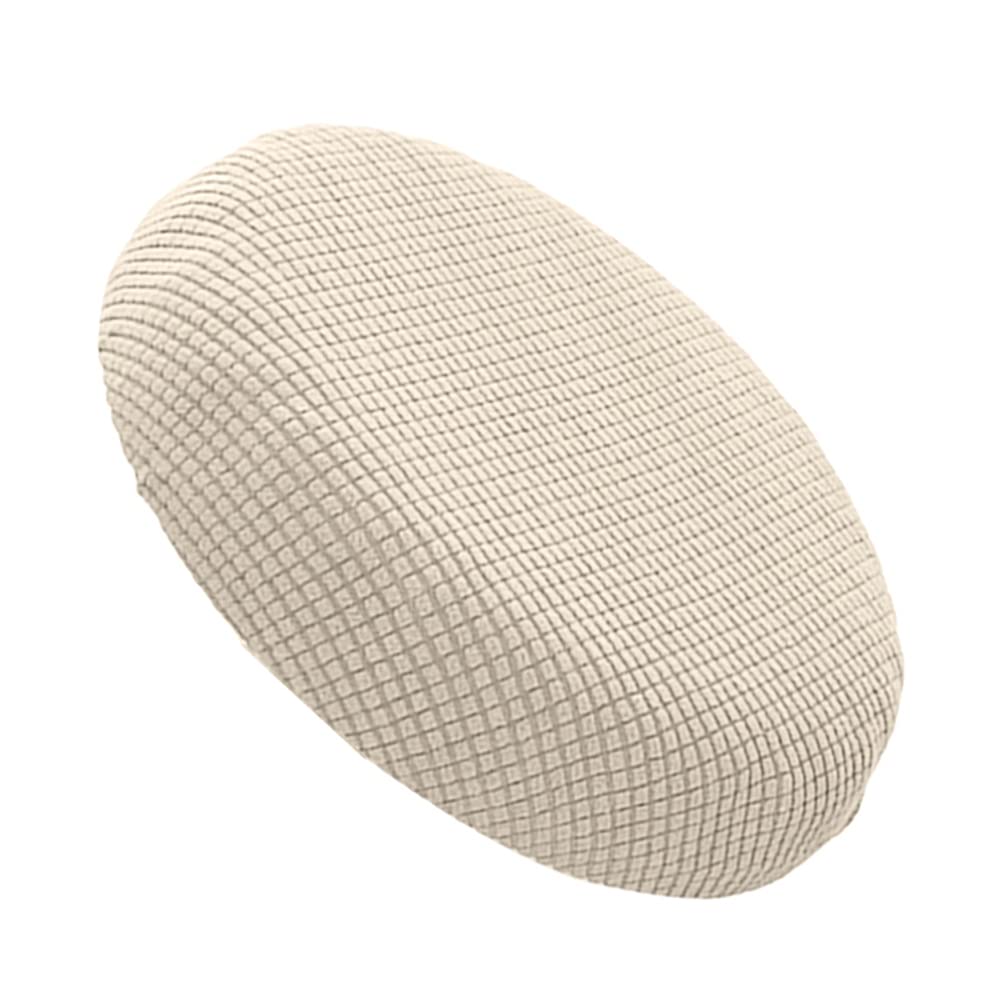 WINOMO Stool Seat Cover Round Bar Stool Cushion Cover Elastic Slipcover Washable Chair Cover Protector Sitting Dust Cover Cushion Beige