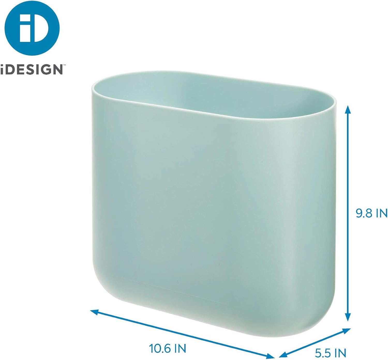 papelera pequeña de plástico iDesign Cubo de basura para baño azul