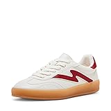 Madden Girl Women's Giia Sneaker, Off White/Red, 11