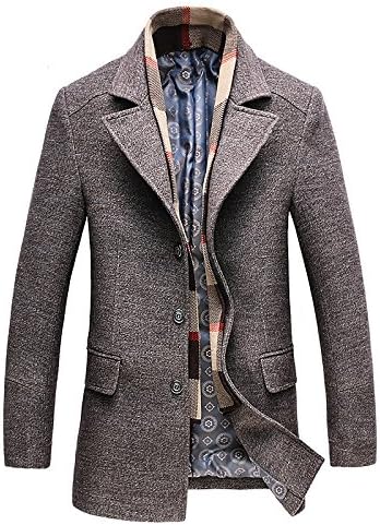 Lemumu Daily Vintage Autumn Winter Men's Casual Jacket – Solid V Neck Long Sleeve Regular Cotton