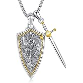 YueYuan Religious Necklace for Men Saint Michael/Christopher/Judas/Benedict/Joseph/Jude Pendant Religious Jewelry Gifts for Talisman Amulet Christmas Birthday Anniversary