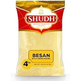 Shudh KALA CHANA BESAN (CHICKPEA FLOUR) 4 LB ~ All Natural | Vegan | Gluten Friendly | Non-GMO
