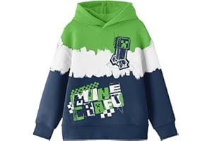 Bioworld Minecraft Creeper Graffiti Style Kids Green Hoodie