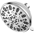 High Pressure Shower Head VMASSTONE 4.7" Rain Fixed Showerhead 7-Spray Setting with Adjustable Brass Swivel Ball Joint - Excellent Replacement for Your Bath Shower Head (FM-001 Chrome)
