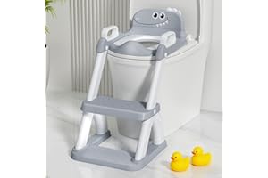 AJVV Potty Training Seat for Toddlers, 2 in 1 Potty Training Toilet with Anti-Slip Pad Step Stool, Toddler Toilet Seat for Boys and Girls (Include 2 Ducks)