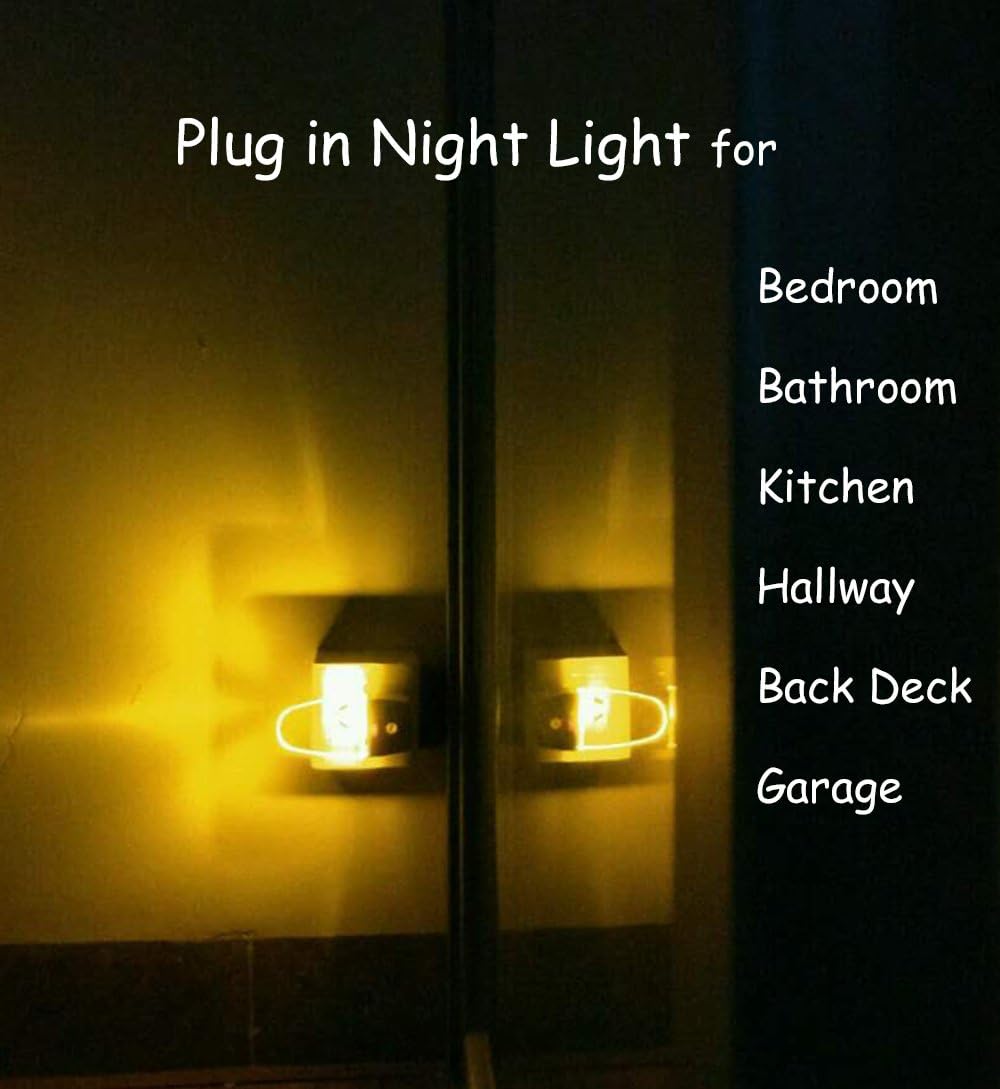 2 Pack LED Night Light, Dusk to Dawn Light Sensor, UK Plug in, Auto On