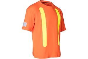FORCEFIELD Retro Safety Cotton Short Sleeve Tee with Reflective Arm Striping