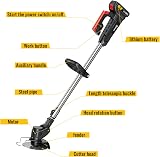 Conentool 24V Cordless Strimmer with 2 Batteries Foldable 15 Blades 2024 view 7