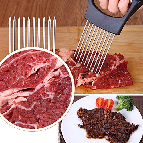 MUZOCT Onion Holder with Vegetable Crinkle Cutter Slicer Choppe Stainless Steel Cutting Kitchen Gadget