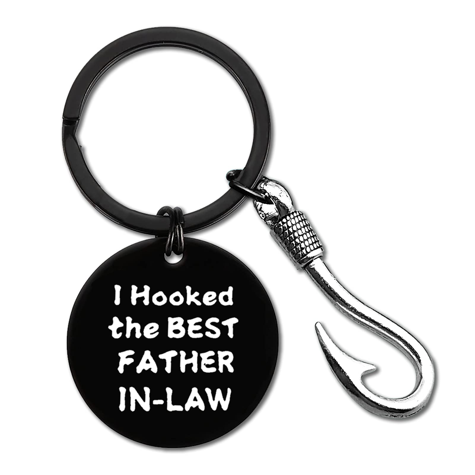 Father In Law Gifts From Daughter In Law Wedding Gift for Father of Groom Bride Fathers Day Keyring I Hooked the Best Father-in-law Keychain Wedding Gifts Fisherman Gift Appreciation Bonus Father Gift