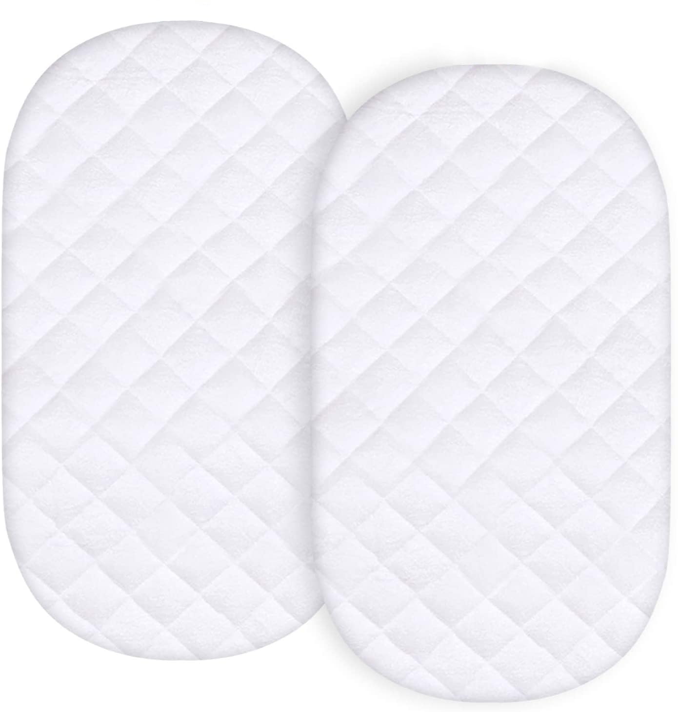 Waterproof Moses Basket Mattress Protector 2 Pack, Fits For Kinderkraft Baby Crib LOVI and Moses Basket Mattress approx 78x43cm, Ultra Soft Viscose Surface, Breathable and Easy Care
