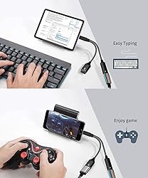 USB C OTG Adapter with Power, USB Type C Splitter