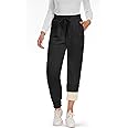 CAMPSNAIL Fleece Lined Sweatpants Women - Joggers for Women with Pockets High Waisted Thermal Winter Warm Pants for Snow